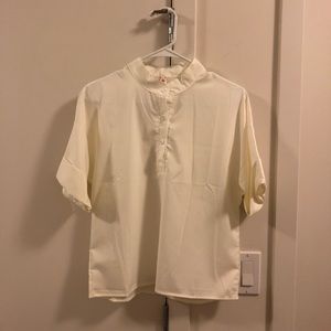 Collarless Silky Top